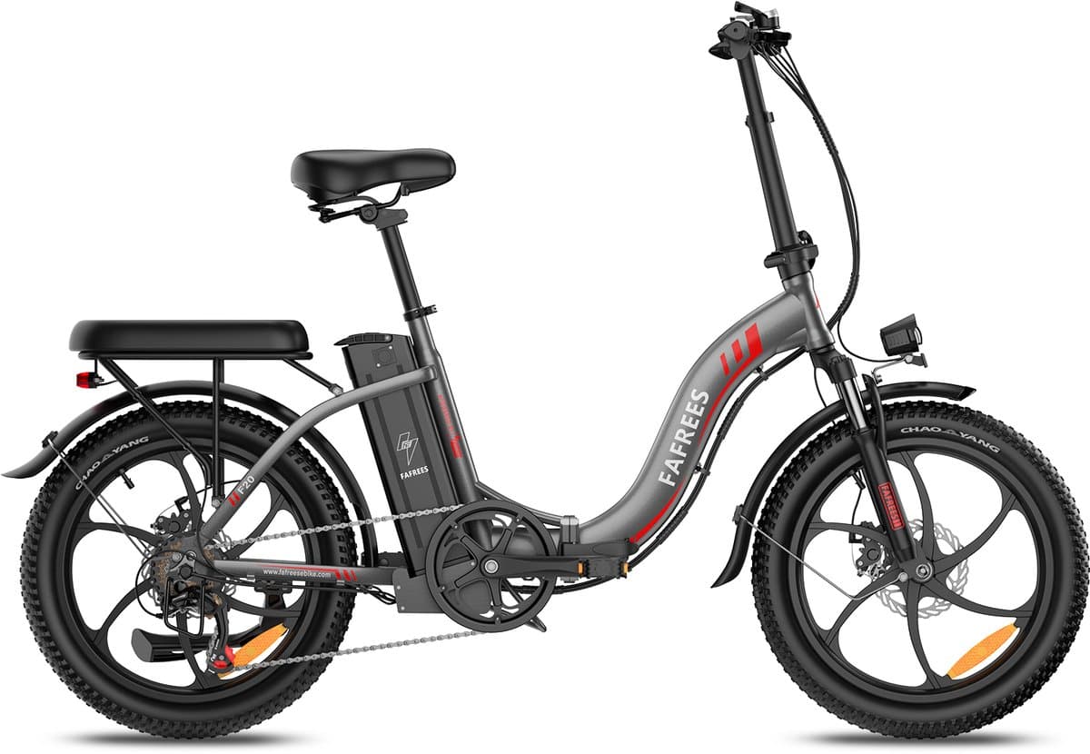 Fafrees F20 Elektrische Vouwfiets - E-Bike - 20 x 3.0 Inch Dikke Banden - 36V 18Ah Lithium Accu - 250 W Motor - 25 km/u - Maximaal bereik 130 km - Shimano 7 versnellingen - 20 Inch opvouwbare City Commuter E-Bike - Grijs thumbnail 2