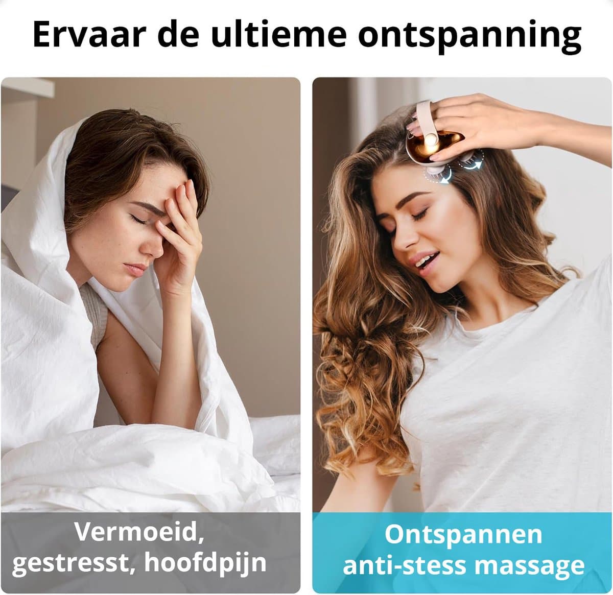 Elektrisch Hoofdmassage Apparaat - Massage Apparaat - Scalp Massager - Hoofdmassage - Massageapparaten - Goud thumbnail 3