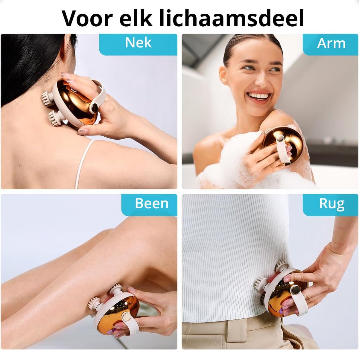 Elektrisch Hoofdmassage Apparaat - Massage Apparaat - Scalp Massager - Hoofdmassage - Massageapparaten - Goud thumbnail 7