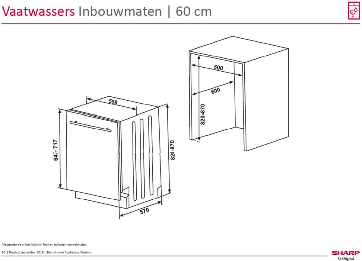 Sharp QWNI25I44BXEU - volledig geïntegreerd - 60cm - energie label B - auto open Door - 9 programma's - besteklade + topsproeier - 10 jaar motorgarantie thumbnail 2