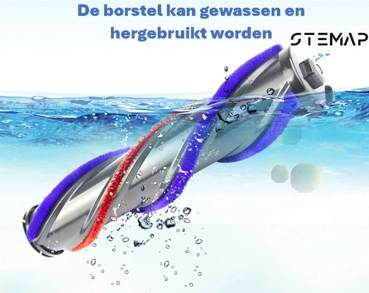 Stemap® Roterende Borstel | Compatible met Dyson V7 V8 V10 V11 V15 | Turboborstel Zuigmond Elektrisch Mondstuk | Directe aandrijving | Vloerborstel met 4 LED-lampen thumbnail 6