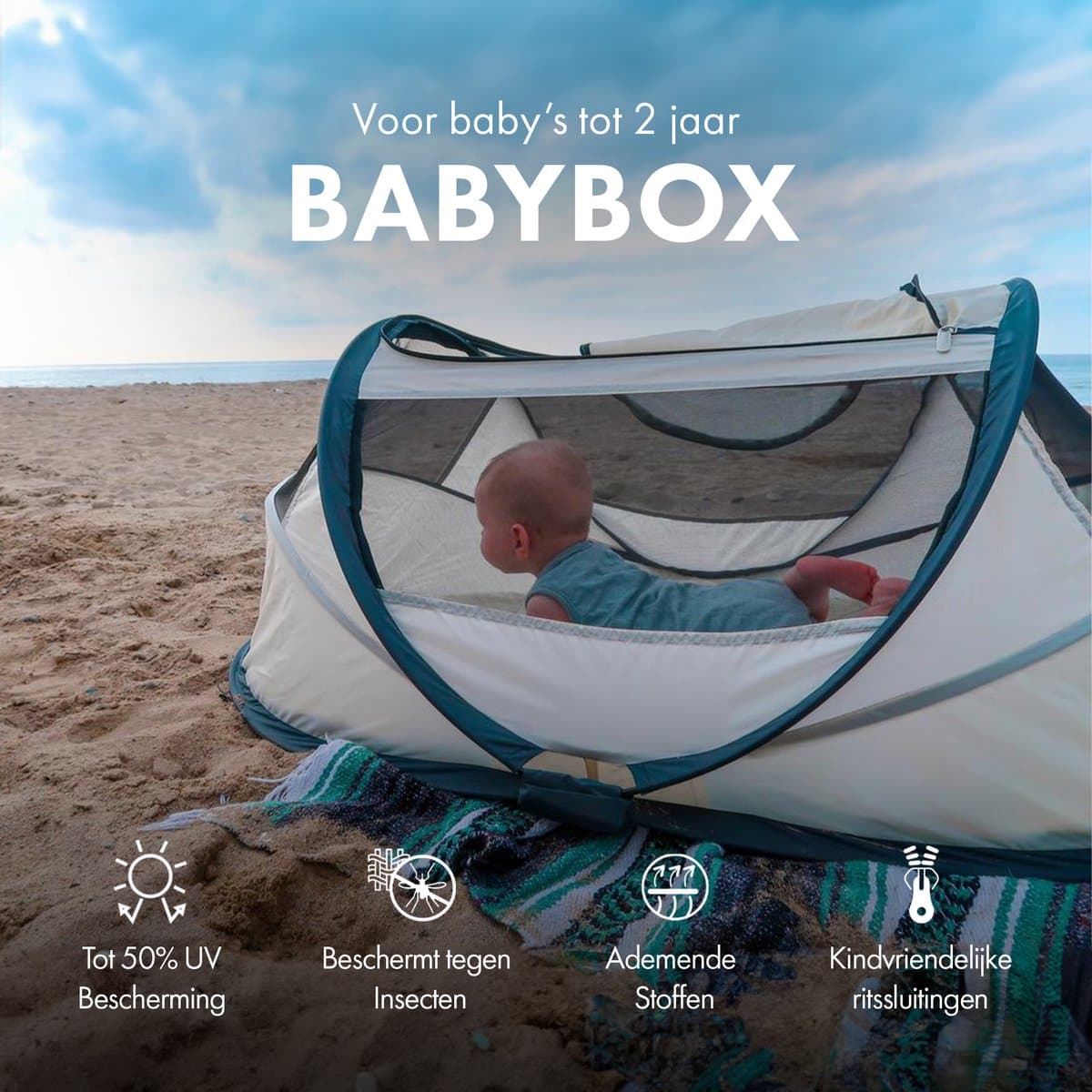 Deryan BabyBox Campingbedje - baby tentje - Cream thumbnail 2