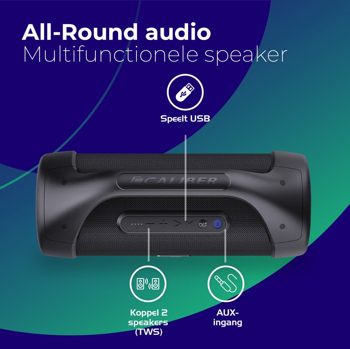 Caliber Elegance Bluetooth Speaker: 100W, LED, draagbaar thumbnail 3