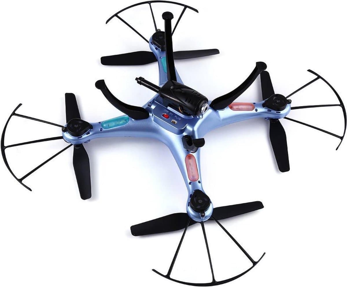Syma X5HW drone met extra accu en HD camera | FPV live | WiFi | Quadcopter - Blauw thumbnail 2