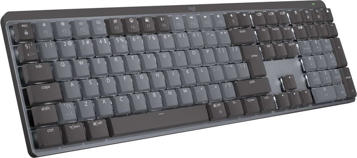 Logitech MX Mechanical - Draadloos mechanisch toetsenbord - Tactile - QWERTY ISO - Grijs