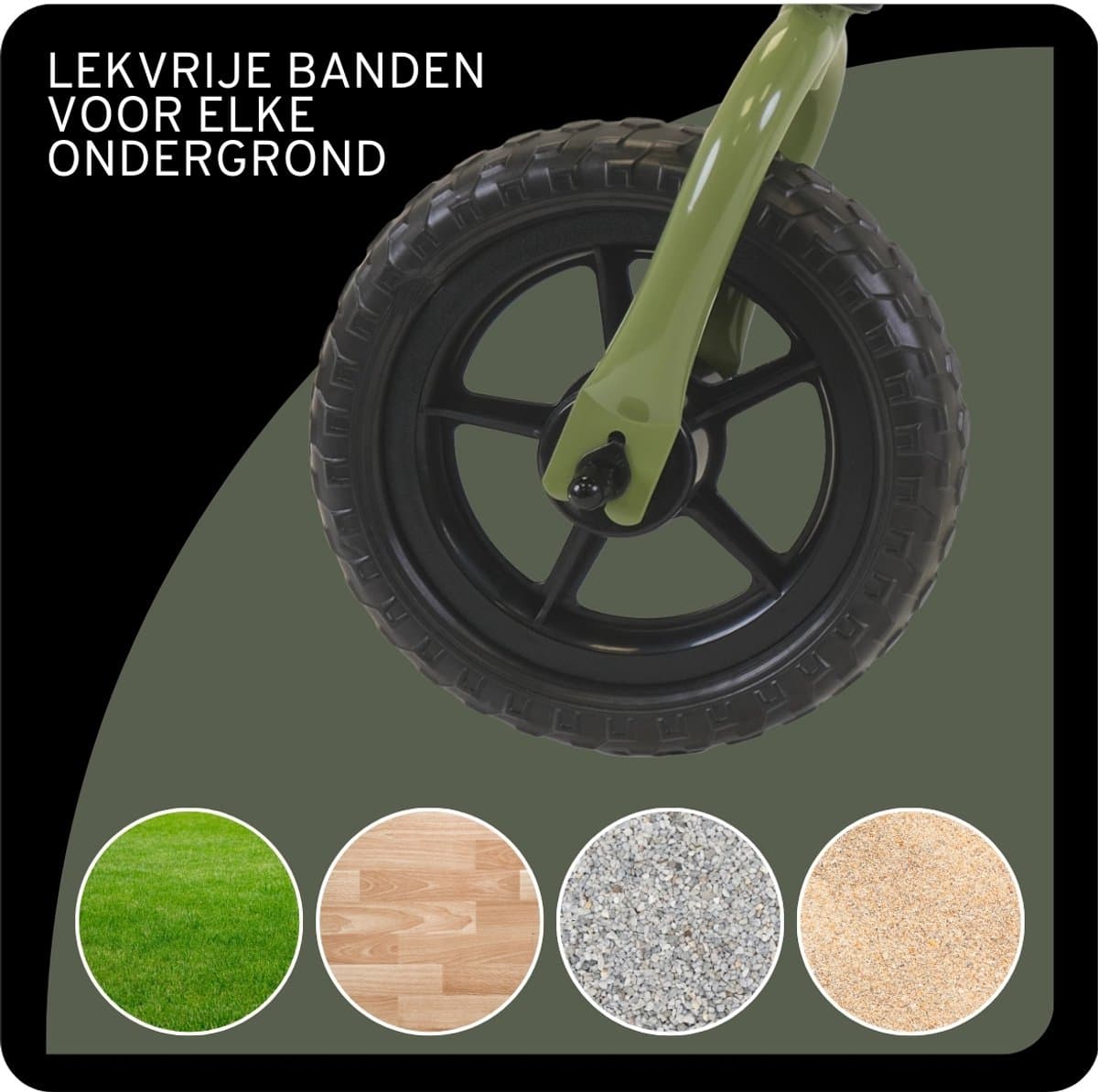 Hippiez Metalen Loopfiets Worker Old Green vanaf 2 jaar - Groene Loop Fiets - Verstelbaar Zadel en Stuur - Voor Jongens en Meisjes - Compact en Veilig - Lage Instap thumbnail 6
