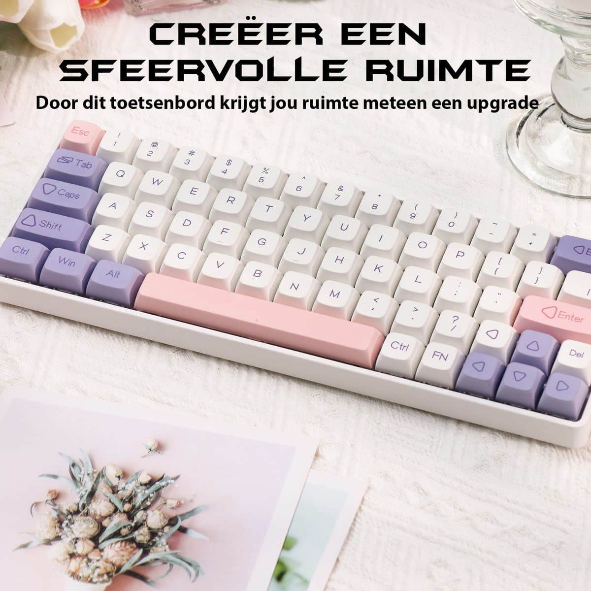 EPOMAKER EP64 - Wit - Mechanisch Draadloos Toetsenbord - RGB - 60% - QWERTY - Gaming Keyboard - Epomaker Mulan Switch thumbnail 7