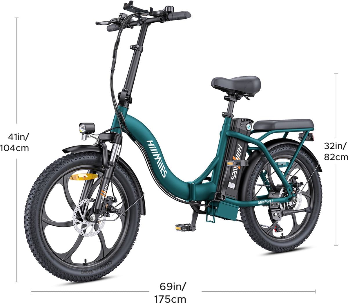 HillMiles MilePort 1 – opvouwbare e-bike 250W, 80 km actieradius thumbnail 2