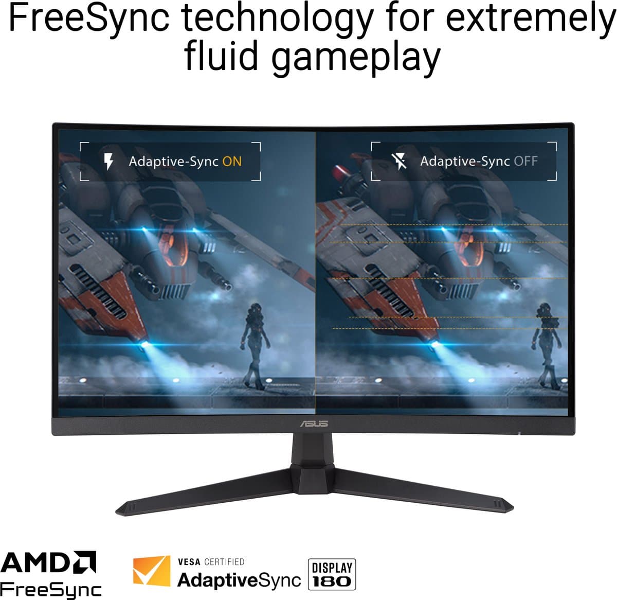 ASUS TUF Gaming VG27WQ3B: 27″ QHD 180Hz gebogen gaming monitor thumbnail 4