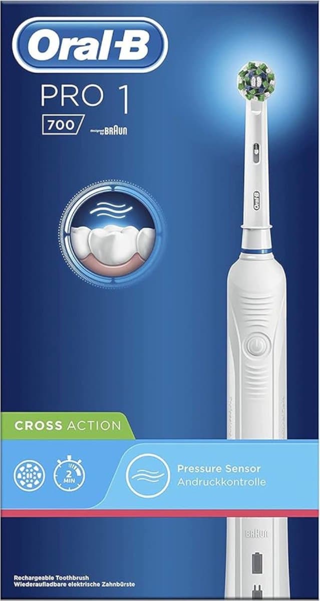 Oral-B PRO Pro 700 - Sensi-Clean - Elektrische Tandenborstel - Wit thumbnail 3