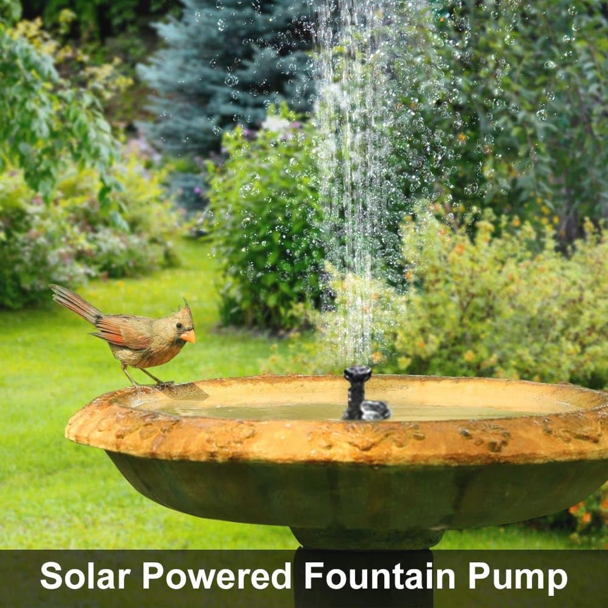 Zonne-energie Fontein voor Tuin en Vijver met 4 Fonteinstijlen - Duurzame en Milieuvriendelijke Vijverpomp thumbnail 2