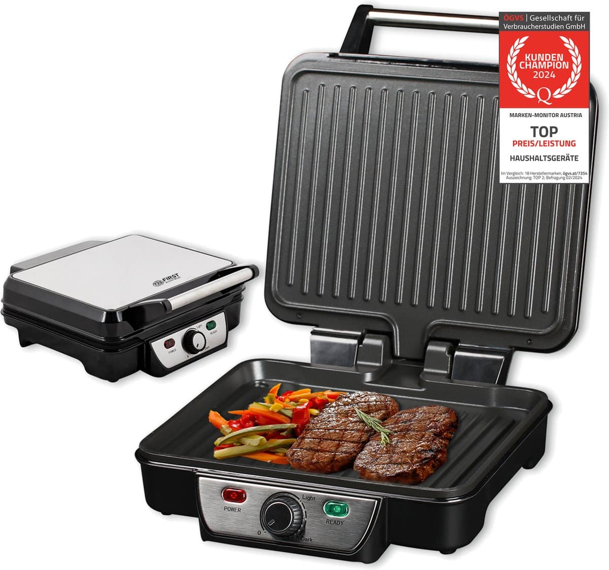 TZS First Austria Contactgrill 1800W - compact tafelmodel