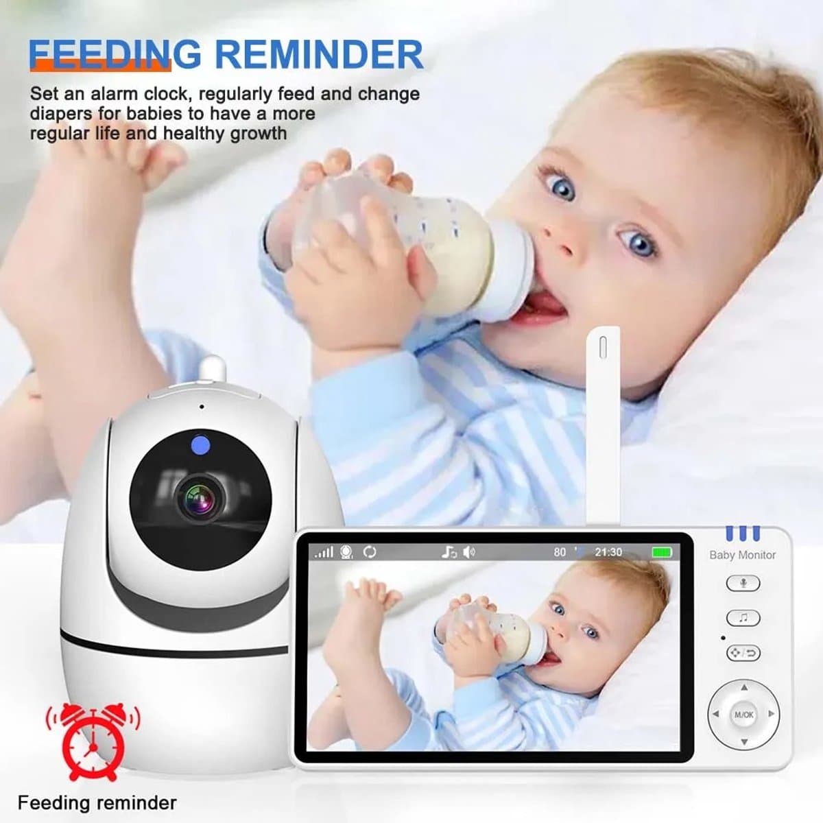 PolderGoods - Babyfoons - Beveiliging Bewakingscamera's - 5-inch video - Temperatuursensor - Slaapliedje thumbnail 6