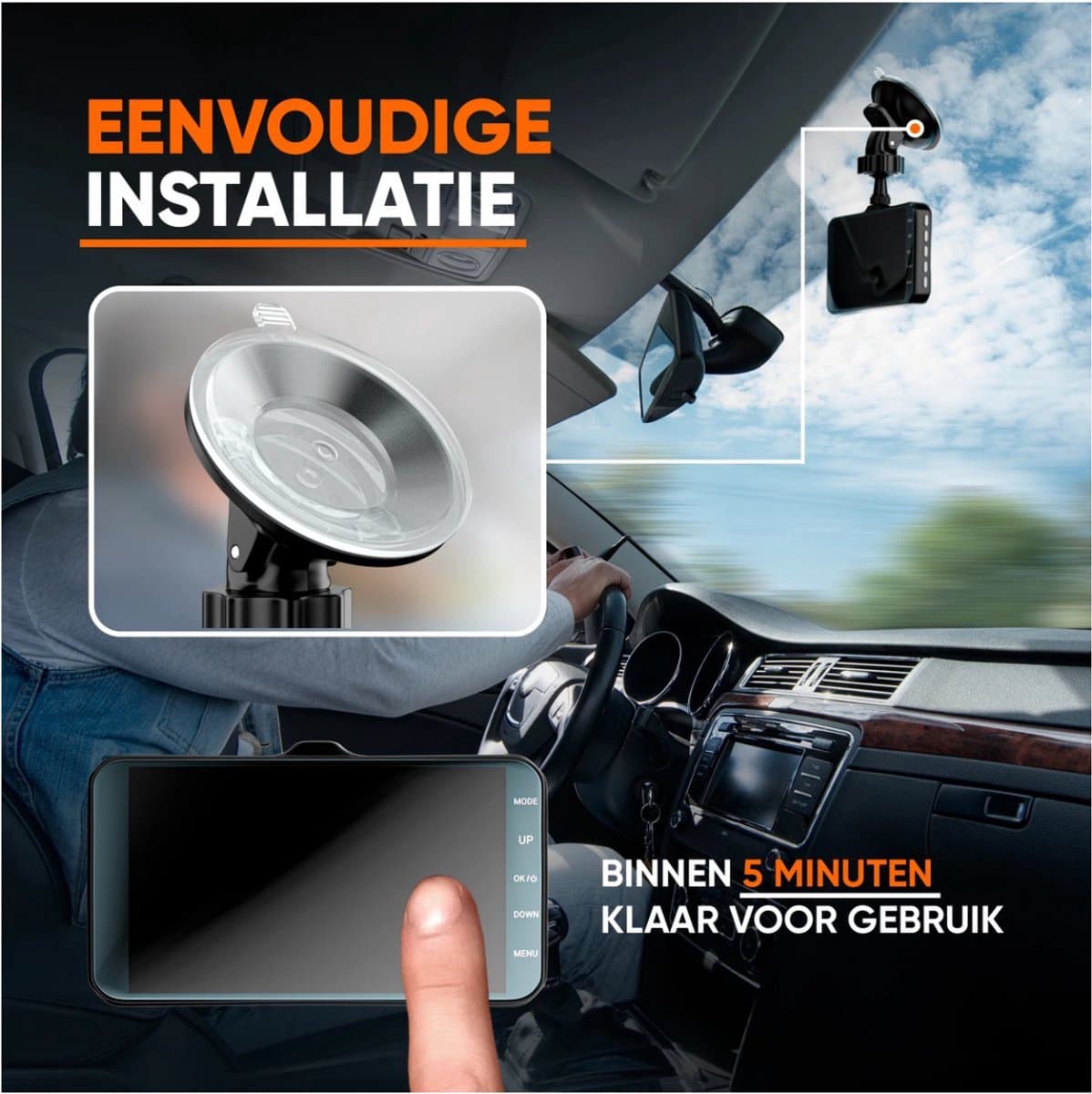 Dual Dashcam voor Auto - Voor en Achter - Full HD - Parkeermodus - 170° wijdhoeklens thumbnail 2
