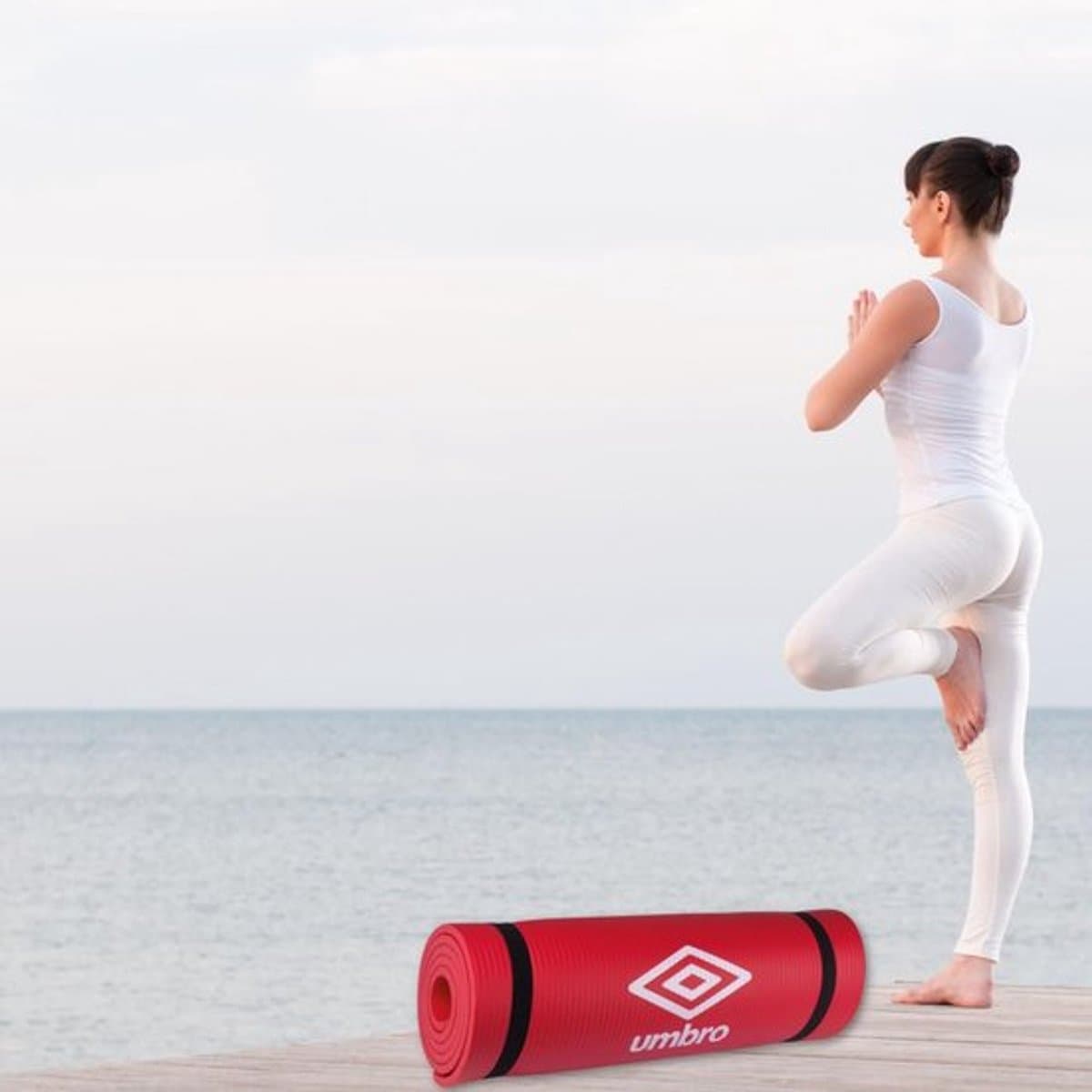 Umbro Yoga Mat - 190 x 58 x 1 CM - met Transport Band - Extra Soft en 1 CM Dik - Anti-Slip Fitness Mat - Rood thumbnail 6