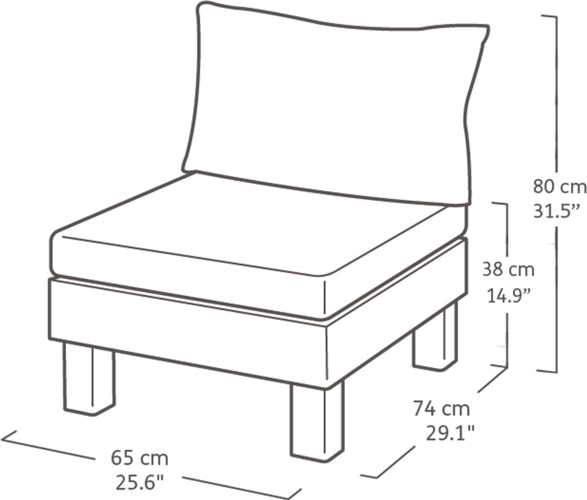 Keter Loungeset 6 personen - modulair kunststof met groene kussens thumbnail 5