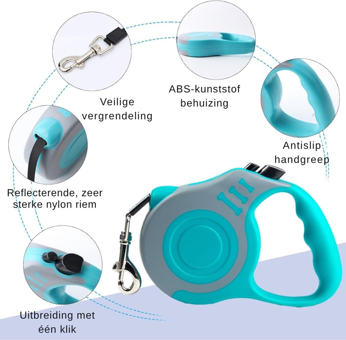 3m Automatische Hondenriem – Intrekbaar Nylon – Voor Kleine Honden & Katten – Tot 8kg thumbnail 7