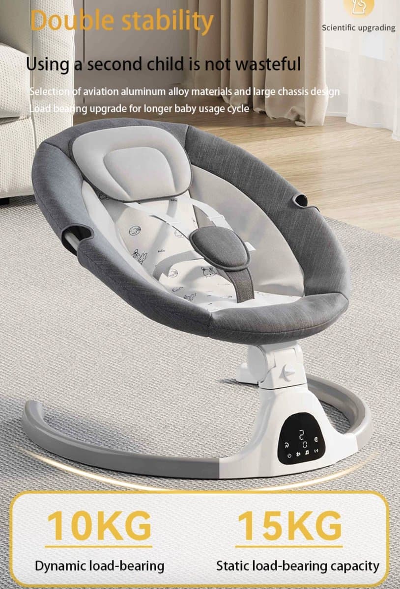 Elektrische Wipstoel - Wipstoel - Babystoel - Baby Swing - Schommelstoel - Elektrisch - Afstandsbediening - Bluetooth voor muziek - Roze thumbnail 6