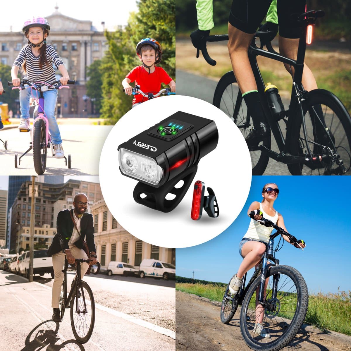Clerby - Fietsverlichting Set LED - Fietslamp USB Oplaadbaar - Voorlicht en Achterlicht - Fietslicht - USB Oplaadbaar - Fietslampjes - Waterdicht - Zwart thumbnail 4