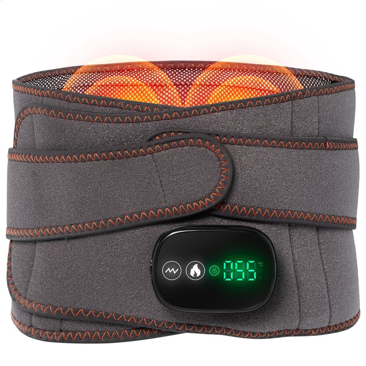 Jake Boss® Massageband Apparaat - Rugmassage met Infrarood Verwarmings Band - Rugband Onderrug - Warmteband Kussen voor Rug & Buik - Rugpijn Warmtegordel - Elektrisch Massagekussen - Warmte en Massage Apparaten