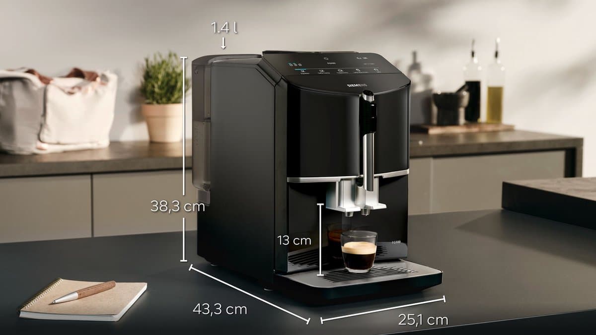 Siemens EQ300 TF301E19 - Volautomaat espressomachine - Zwart - Koffiemachine met bonen thumbnail 7