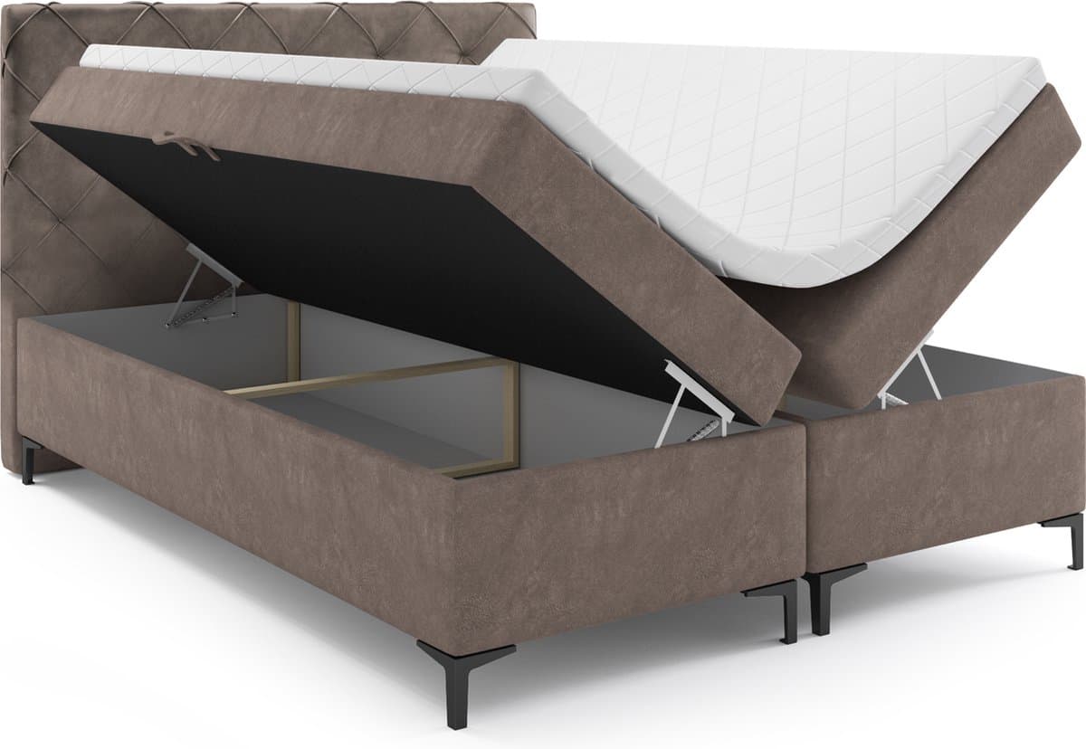 Meuba Home - Oslo Boxspring - Grijs - 180x200 - Microfiber - Met topper 8cm thumbnail 2