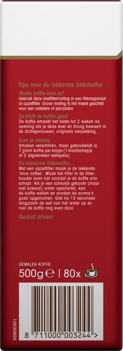 Douwe Egberts Aroma Rood Koffie Snelfilter Maling 500 gr thumbnail 6