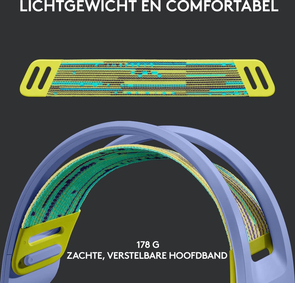 Logitech G733 LIGHTSPEED lila met RGB en USB-A thumbnail 7