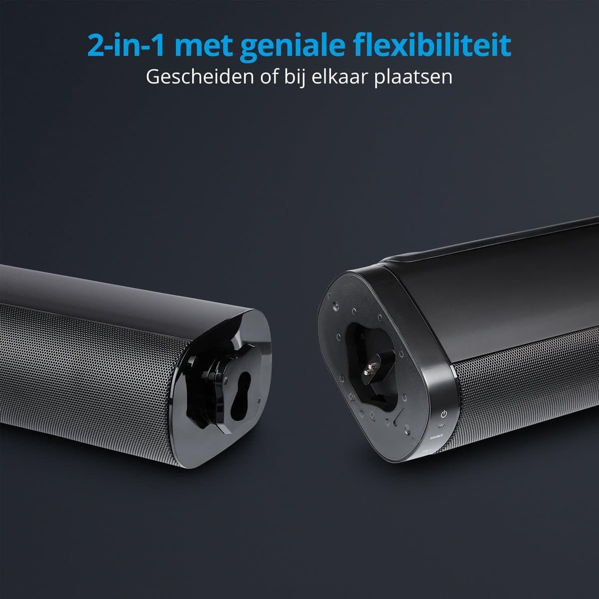 MEDION P64150 2in1 Convertible Bluetooth TV soundbar met draadloze subwoofer (2.1 soundbar, 2 x 30 watt, 60 watt subwoofer, wandmodel, HDMI ARC met ECC, AUX, optische ingang) thumbnail 4