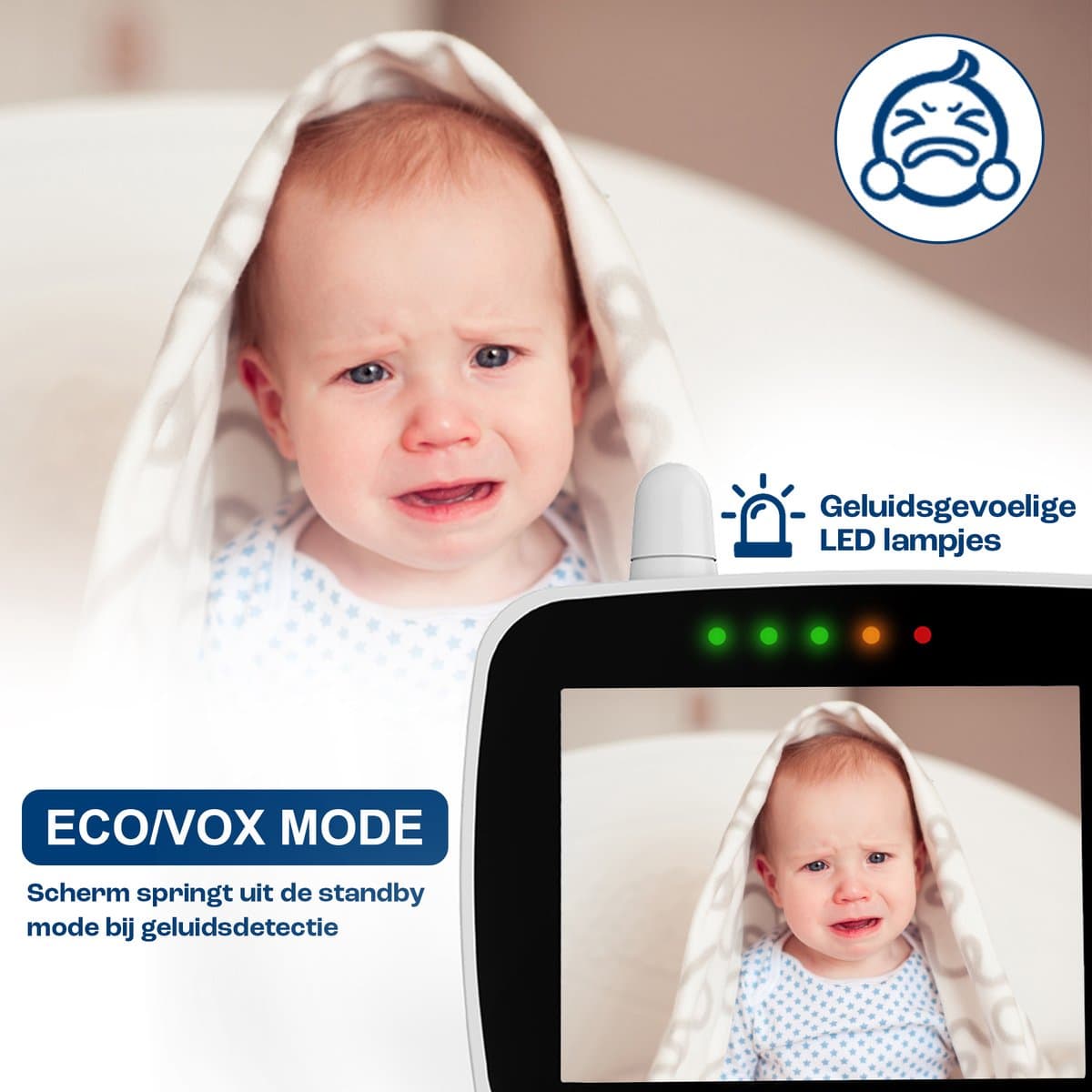 Miya M35 Babyfoon - Babyfoon met camera - Op afstand bestuurbaar - Video & Audio - Baby monitor thumbnail 7