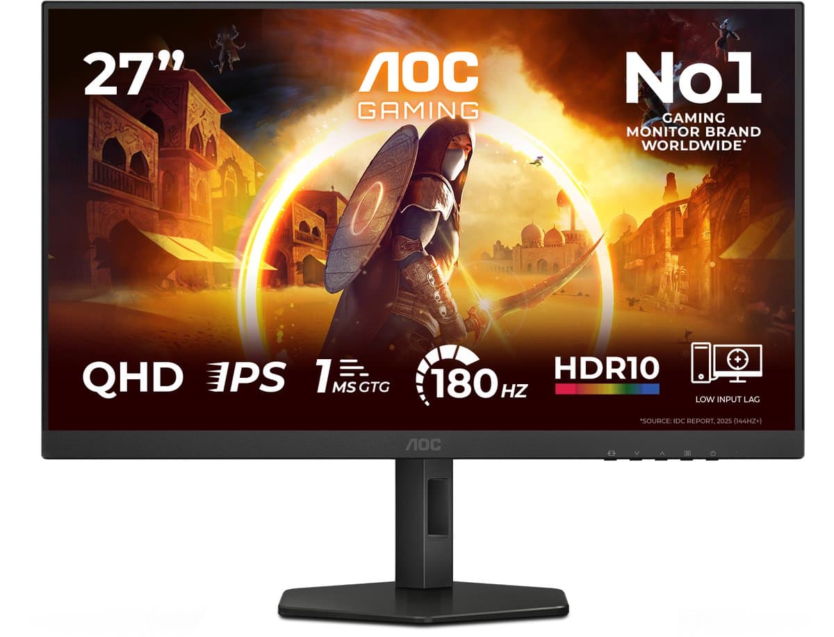 AOC G4 Q27G4XF - QHD IPS Gaming Monitor - 180hz - Verstelbaar - 27 inch - afbeelding 1
