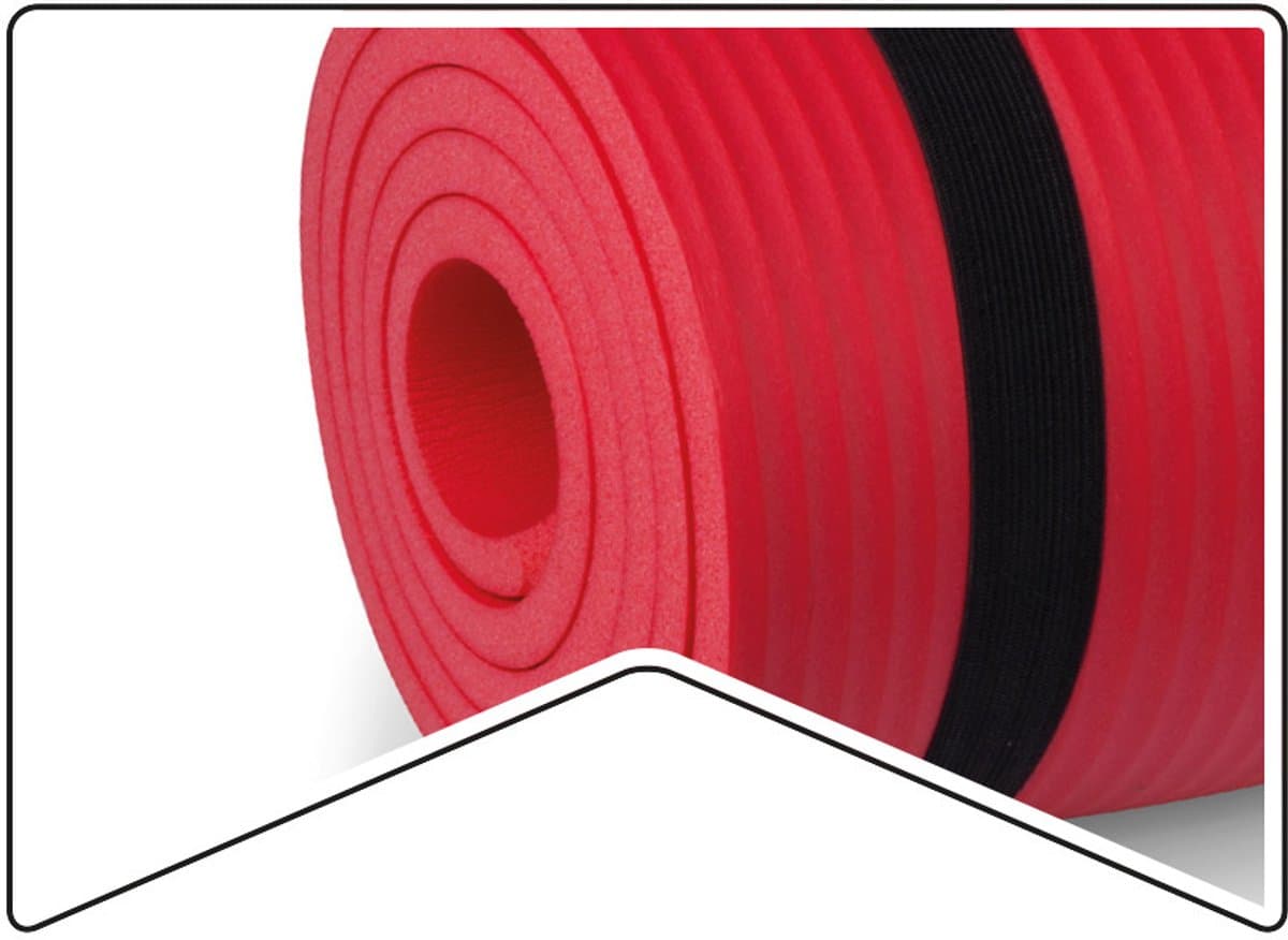 Umbro Yoga Mat - 190 x 58 x 1 CM - met Transport Band - Extra Soft en 1 CM Dik - Anti-Slip Fitness Mat - Rood thumbnail 5