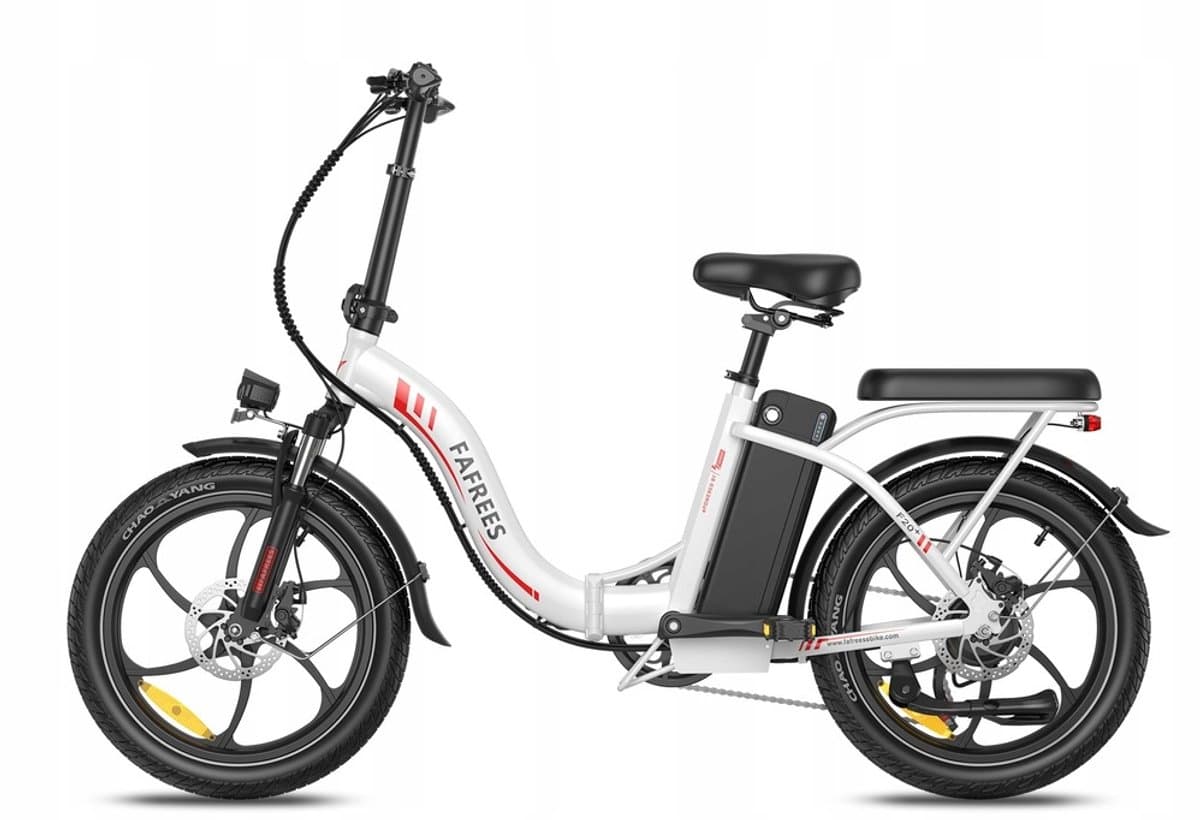 Fafrees F20+ Opvouwbare E-Bike Wit, 25km/h Max Snelheid, 20Ah Accu & 250W Motor, 90km Actieradius, 7 Versnellingen Shimano, 20x3.0 Robuuste Banden, 160mm Schijfremmen, Voorvering, LED Koplamp/Achterlicht thumbnail 8