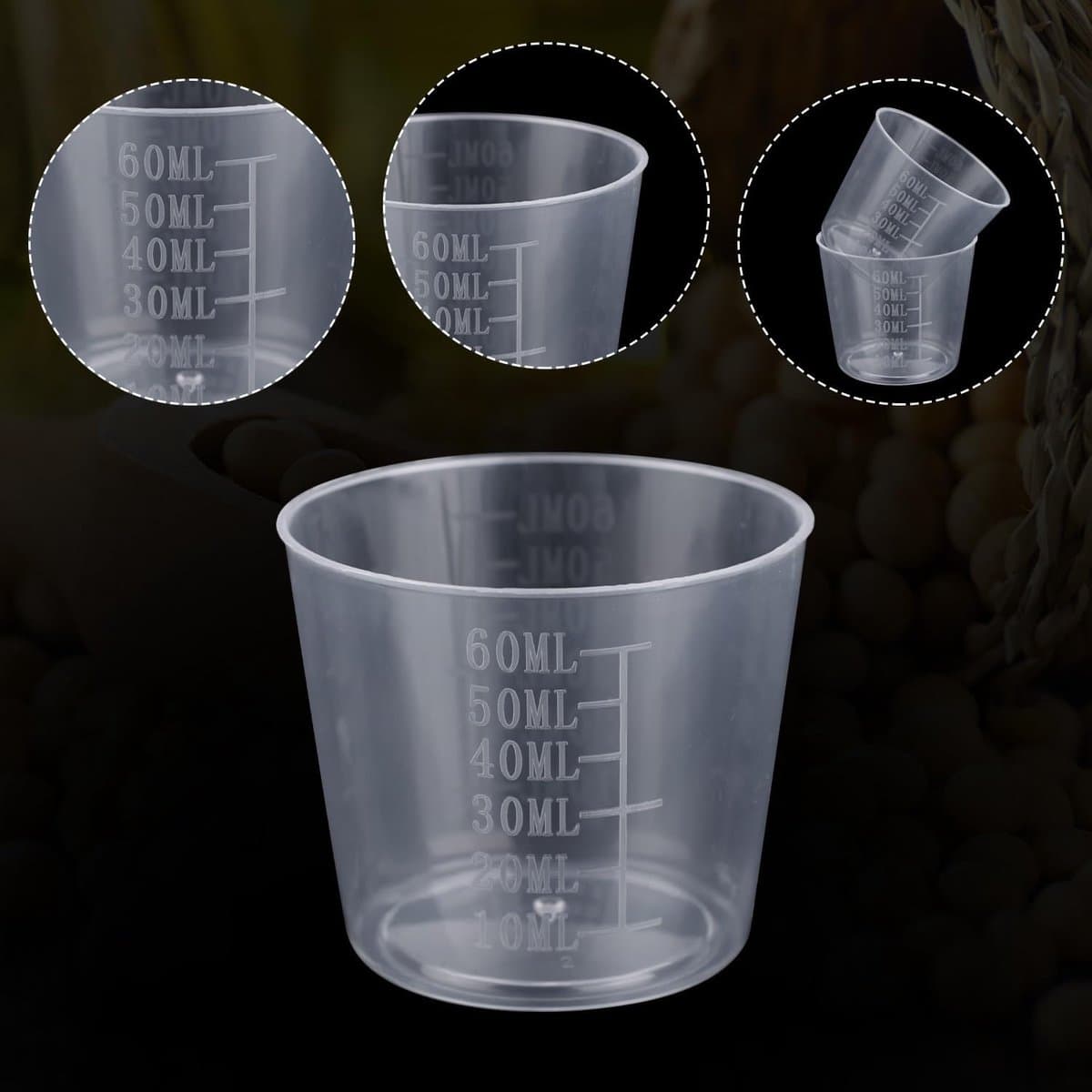 3Pcs Rice Measuring Cups - 60ml Transparent Plastic Small Washing Cup - Voor Rice Cooker - Vervanging voor Meten van Droge en Vloeibare Ingrediënten - Keuken Gadgets thumbnail 3