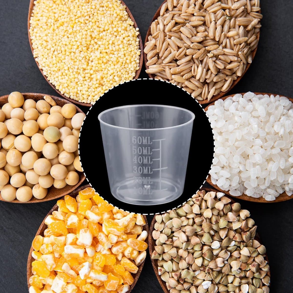 3Pcs Rice Measuring Cups - 60ml Transparent Plastic Small Washing Cup - Voor Rice Cooker - Vervanging voor Meten van Droge en Vloeibare Ingrediënten - Keuken Gadgets thumbnail 4