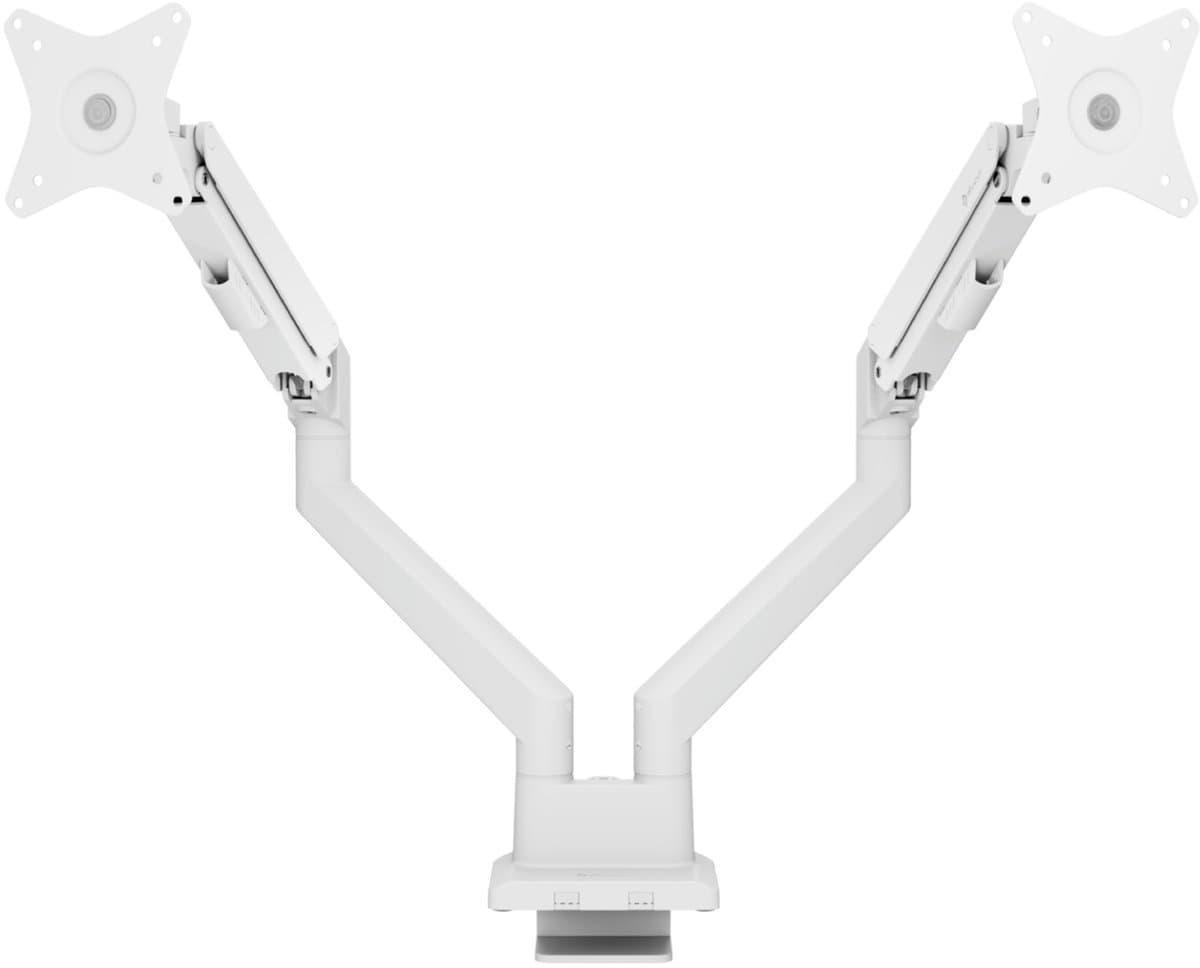 Arozzi Alzare Neo Dubbele Monitor Arm - Gasfeder - Kabelbeheer - 17" tot 34" - Wit thumbnail 6
