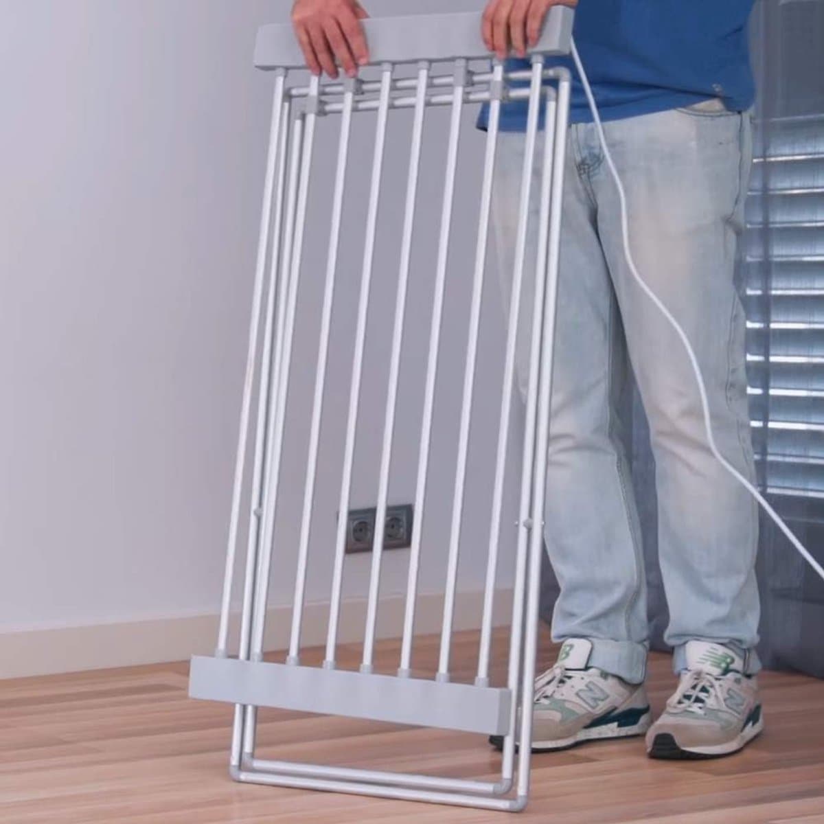 Elektrisch Droogrek - Kledingdroger Opvouwbaar - Snel Kleding Drogen - 8 Aluminium Staven - 94 x 74 x 50 cm thumbnail 4