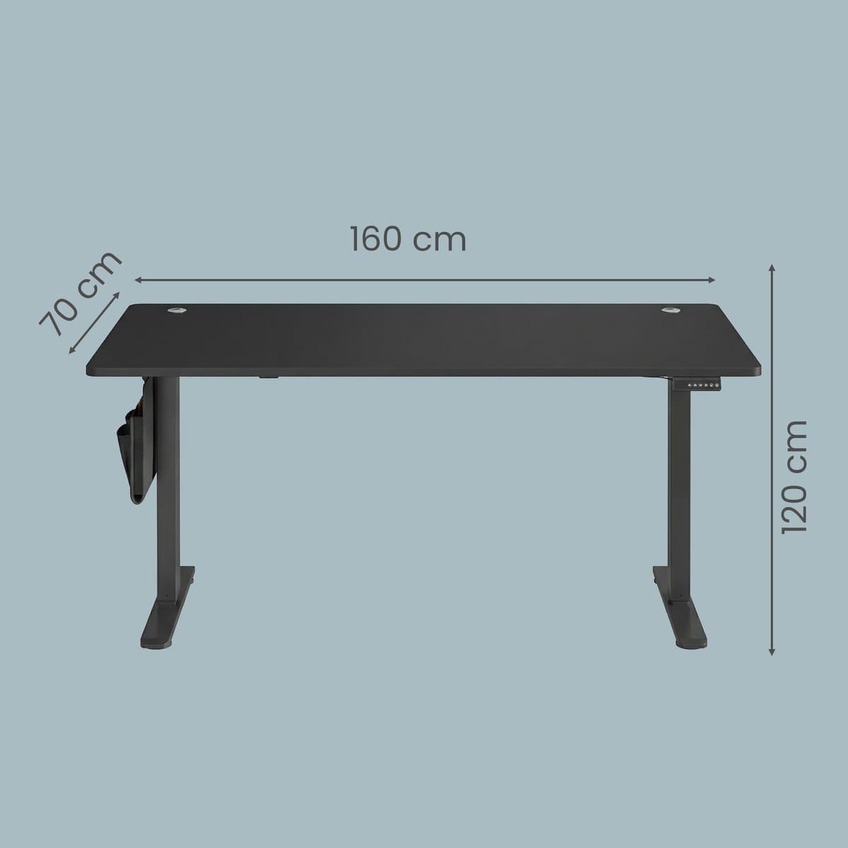SONGMICS - Zit Sta Bureau - Elektrisch - Geheugenfunctie - Voor Thuiskantoor Studieruimte thumbnail 2