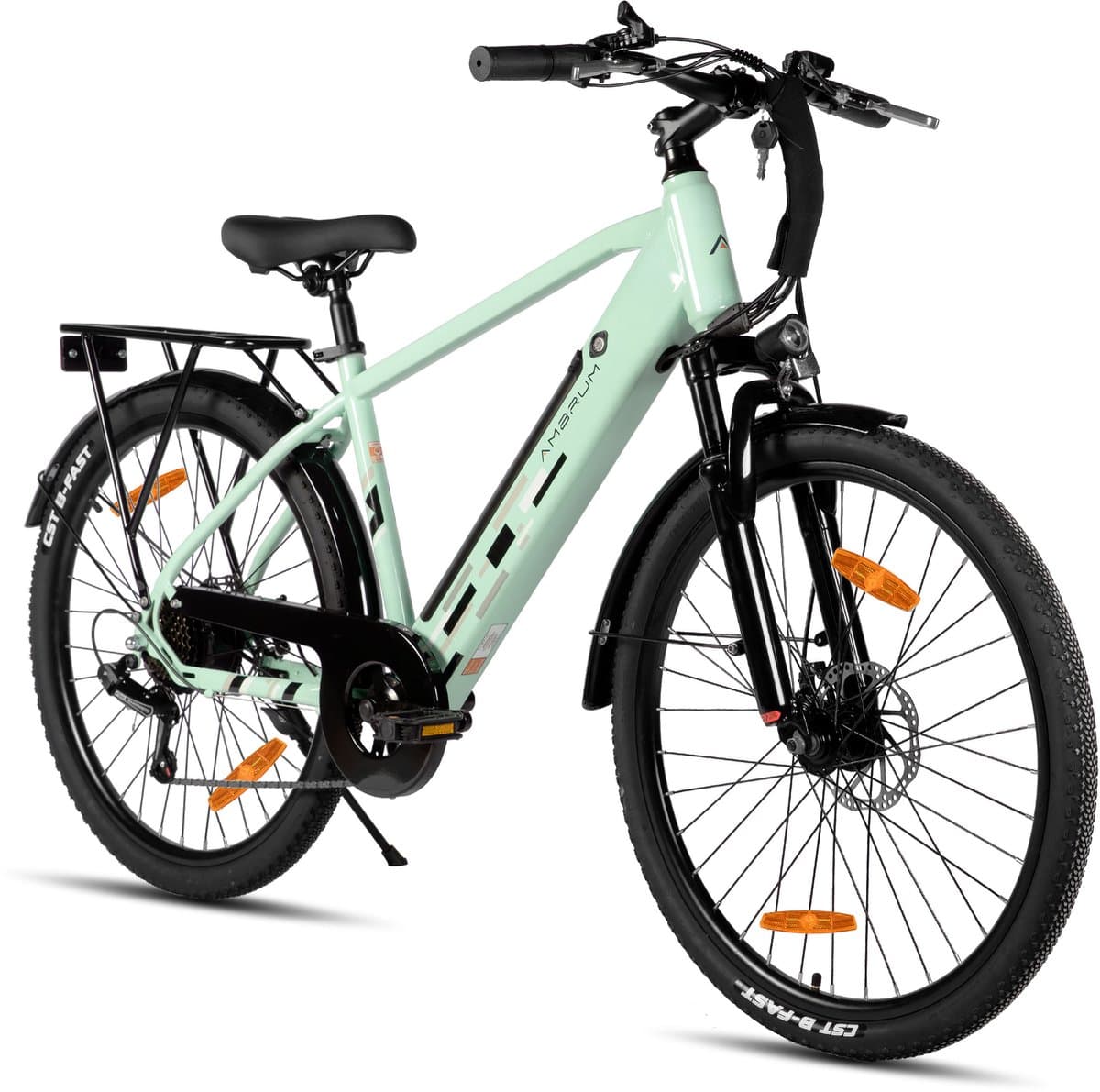 HILAND Rhythm elektrische stadsfiets - 26 inch - 250W motor - 60 km actieradius - 36V 10.4Ah accu - Shimano 7-versnellingen - Unisex - Groen thumbnail 7