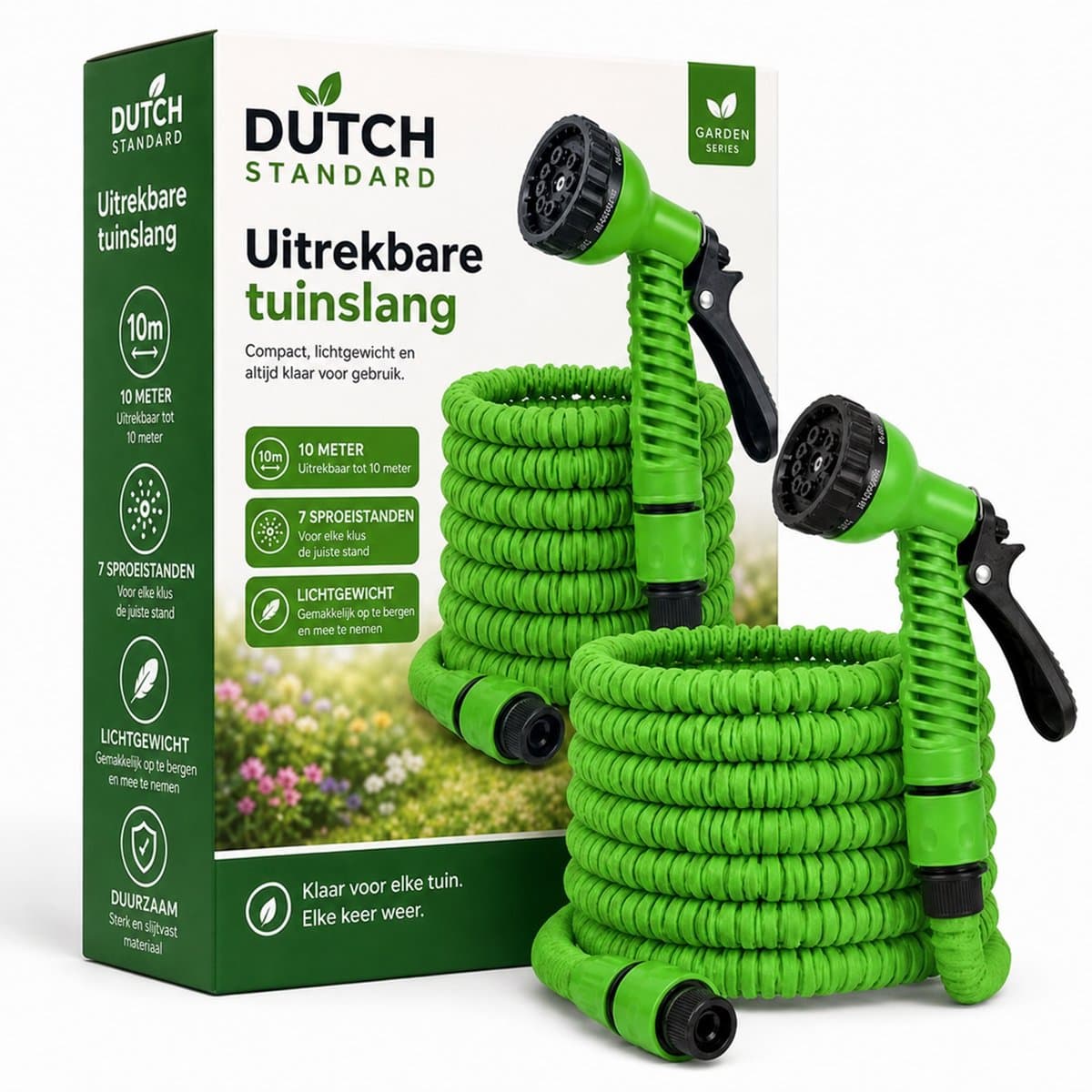 Tuinslang Uitrekbaar 10 meter - 7 Standen - Flexibel