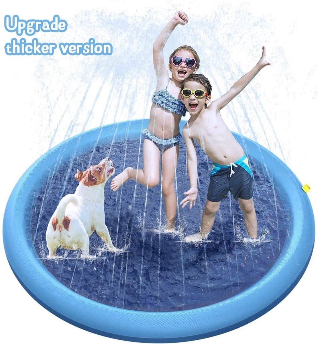 WVspecials Hondenzwembad 200cm - Verkoeling hond - waterspeelgoed buiten - watersproeier speelgoed - hondenspeelgoed- afkoeling hond - afkoelen - zwembad - speelzwembad - babyzwembad - opblaasbaar - outdoor koelmat hond - honden speelgoed thumbnail 7