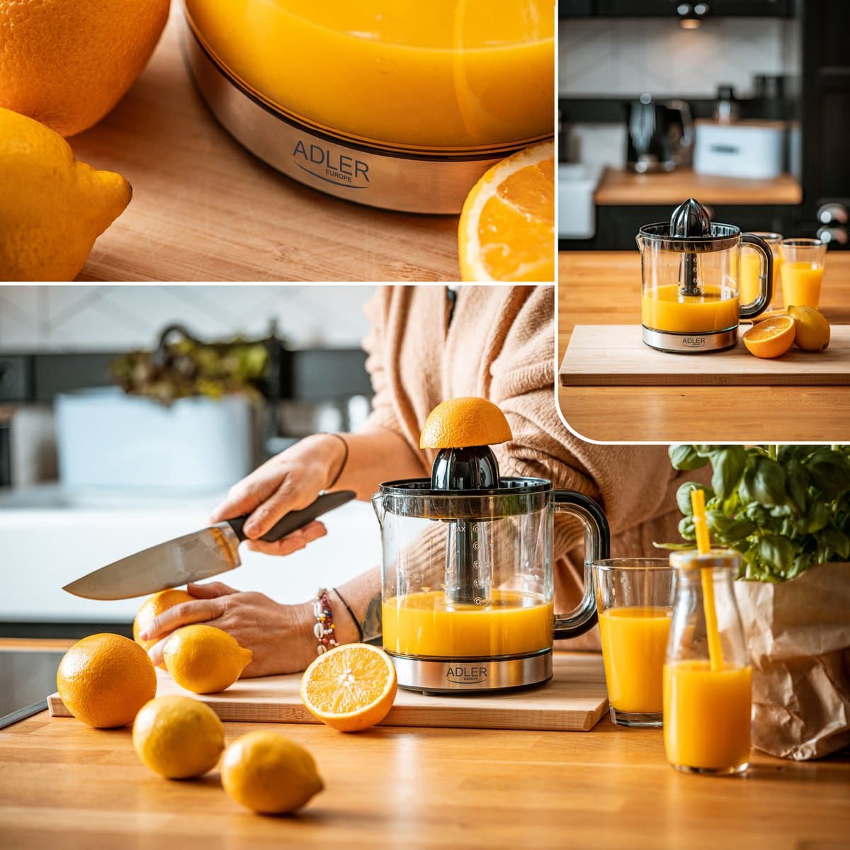 Adler - Elektrische Citruspers - 1.2 L - maximaal vermogen 60 W, zwart, AD 4012 thumbnail 5