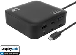 Productfoto van ACT Universeel USB-C Dockingstation 4K, voor 2 HDMI/DisplayPort monitoren, DisplayLink, compact model AC7150