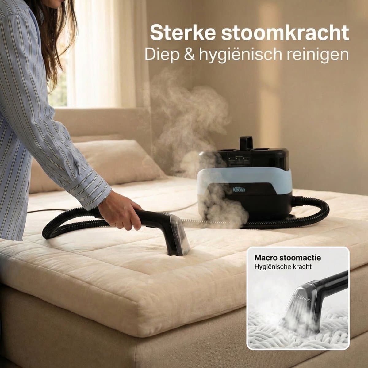 CleanKoala Tapijtreiniger & Stoomreiniger – Voor 100+ Verschillende Stoffen - Vlekkenreiniger - inclusief 3 Reinigingstabletten – Tapijt, Matras, Meubels & Meer thumbnail 3