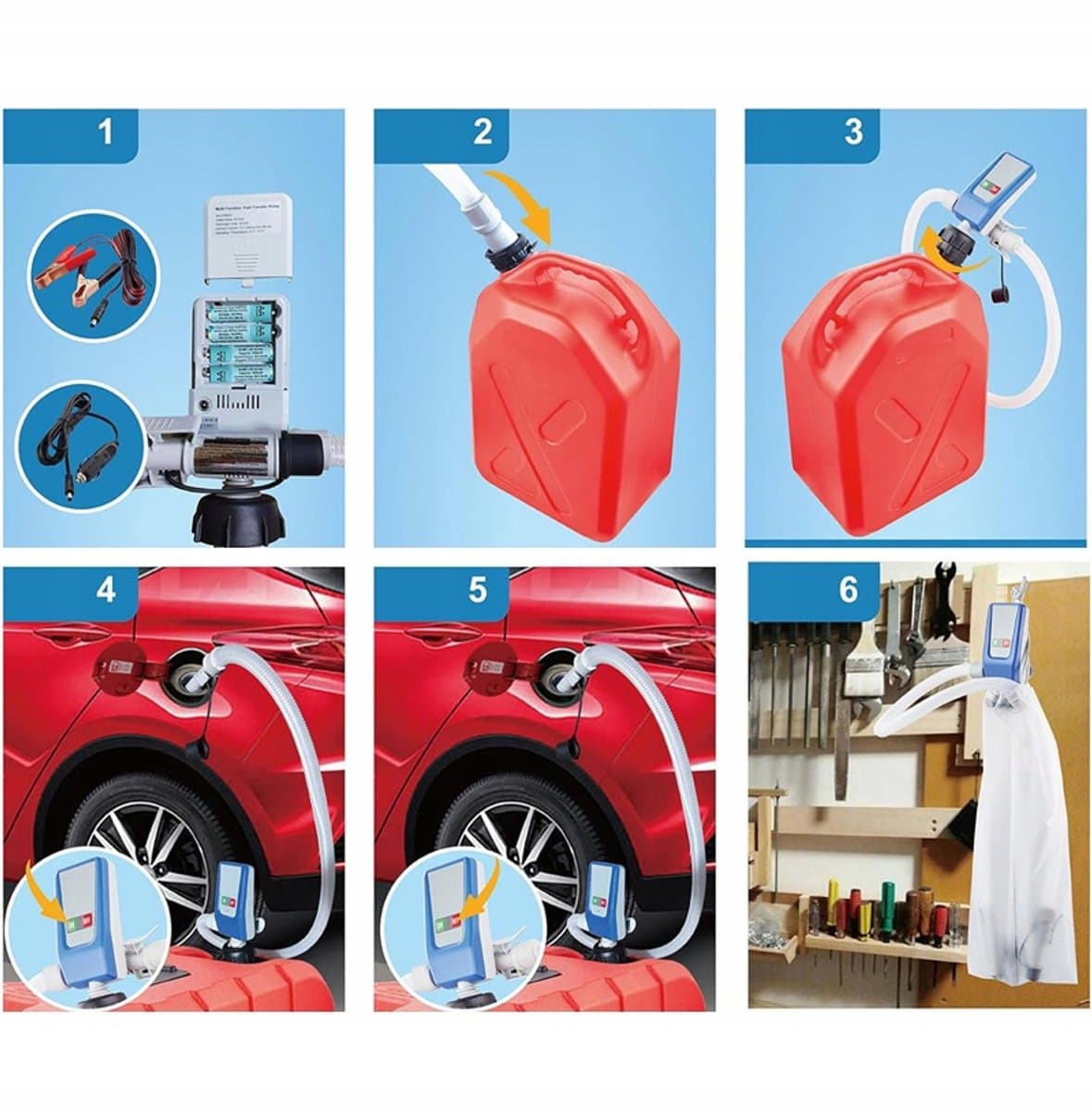 Elektrische Benzinepomp - Elektrische Oliepomp - Draagbare Universele Sifonpomp - 12L/min - Corrosiebestendig - Intelligente automatische stop met overloopbeveiliging - Voor Benzine & Diesel thumbnail 3