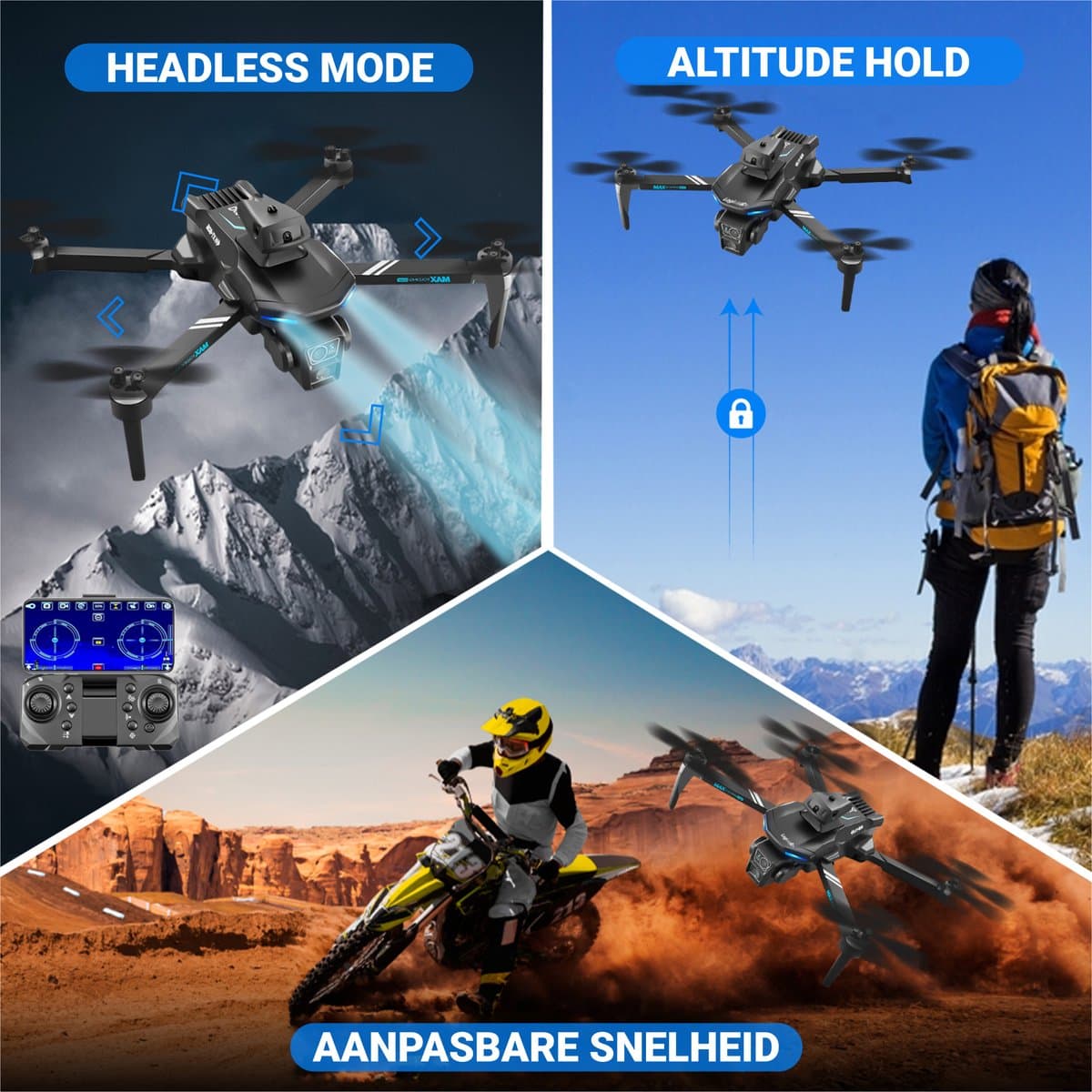 HAWX PRO Drone - Drone met 4K Camera - Mini drone - Voor Kinderen/Volwassenen - Drones - Tot 90 Minuten Vliegen - Incl. 3 Batterijen, Opbergtas, Landing Pad thumbnail 5