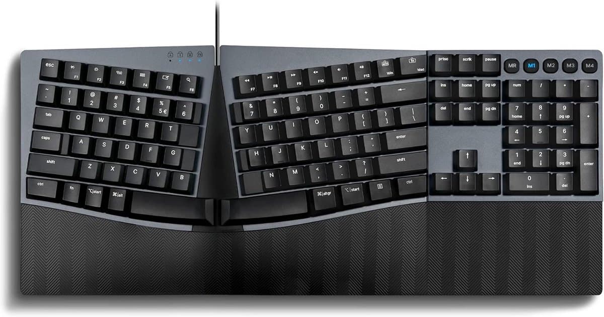 Ergonomisch Gespleten Mechanisch Toetsenbord met Programmeerbare Macro-toetsen voor Windows en Mac OS