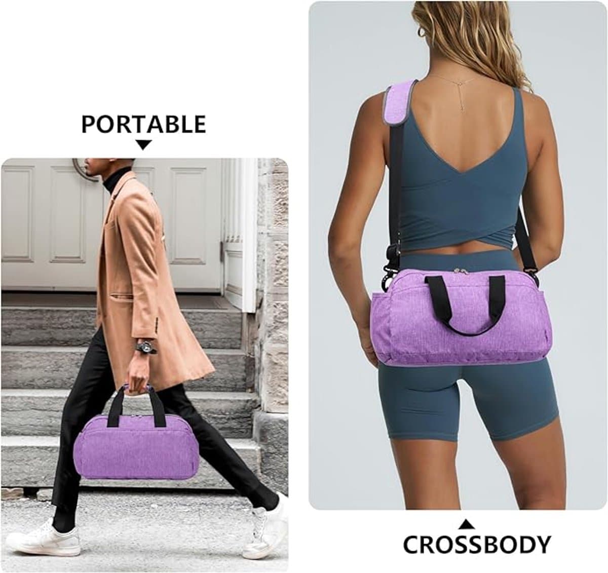Kleine sporttas voor heren en dames, mini-reistas voor reizen en sport, lichtgewicht handbagagetas, 35,5 cm thumbnail 7