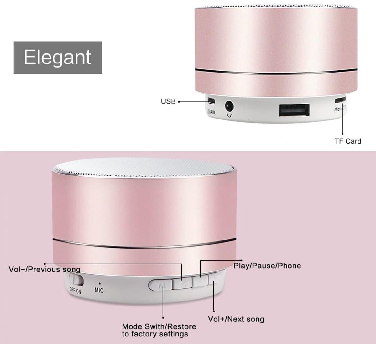 TuseRxln TuseRxln Bluetooth-speaker – draagbare 10W speaker met RGB thumbnail 3
