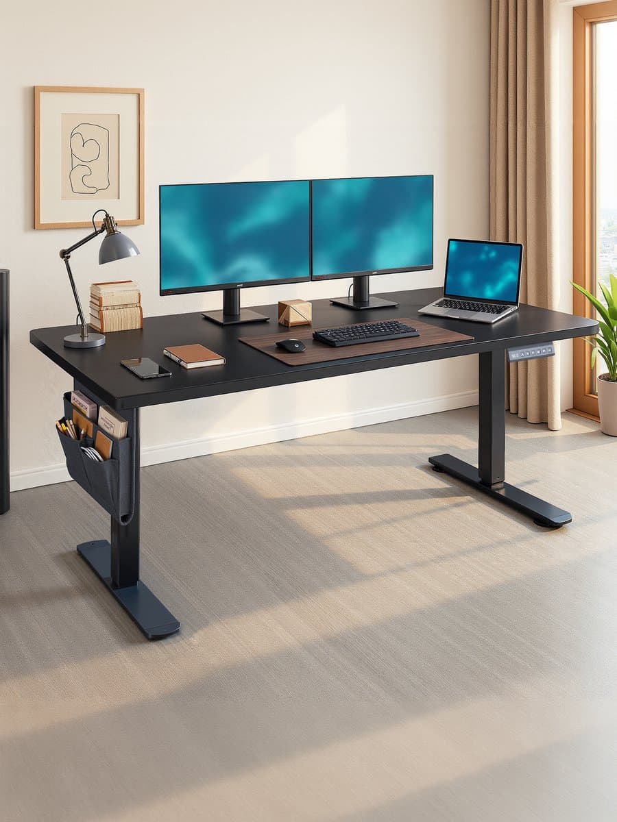 SONGMICS - Zit Sta Bureau - Elektrisch - 180 x 80 cm - Met Geheugenfunctie en USB-C Poort thumbnail 4